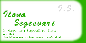 ilona segesvari business card